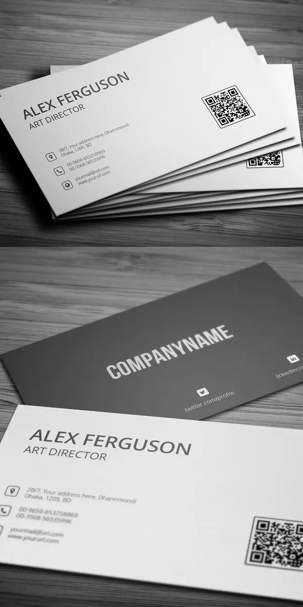 business card，Design，QR code，plane，